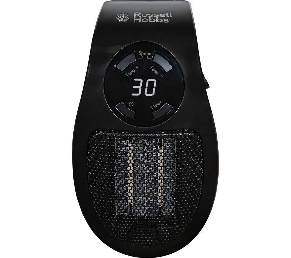 RUSSELL HOBBS RHPH2001B Portable Ceramic Plug Fan Heater - Black, Black - Image 1