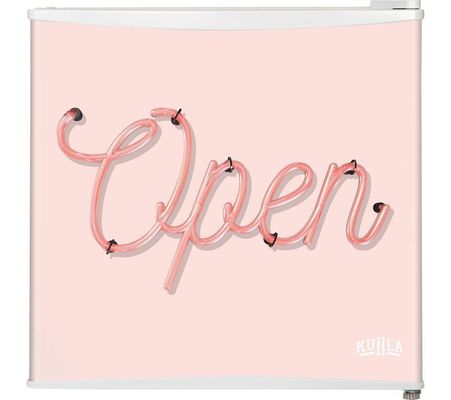 Kuhla Pink Open Sign 45 Litre Table Top Fridge - White