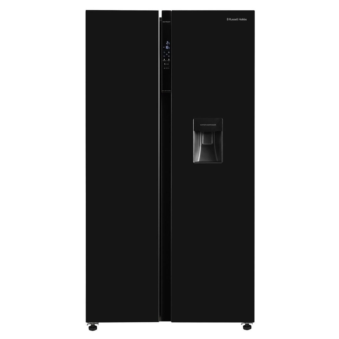 RUSSELL HOBBS RH90AFF201B-WD American-Style Fridge Freezer - Black, Black - Image 1