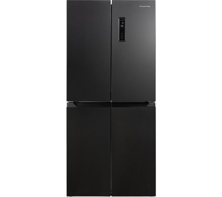 RUSSELL HOBBS RH180A4FF802E1BS American-Style Fridge Freezer - Black Steel, Black