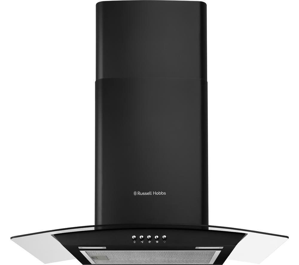 Russell Hobbs 60cm Curved Glass Chimney Cooker Hood - Black - Image 1