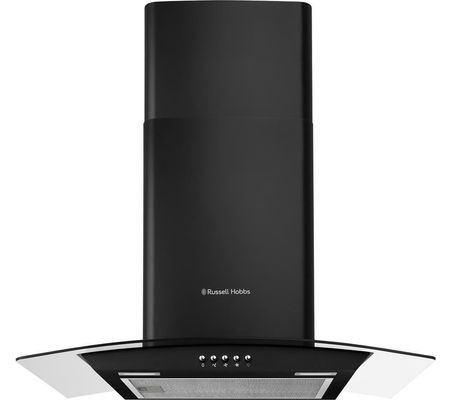 Russell Hobbs 60cm Curved Glass Chimney Cooker Hood - Black