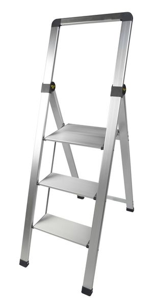 Climb-It 3 Tread Slim Step Ladder with Handrail 475x55x1410mm Aluminium FS193Z