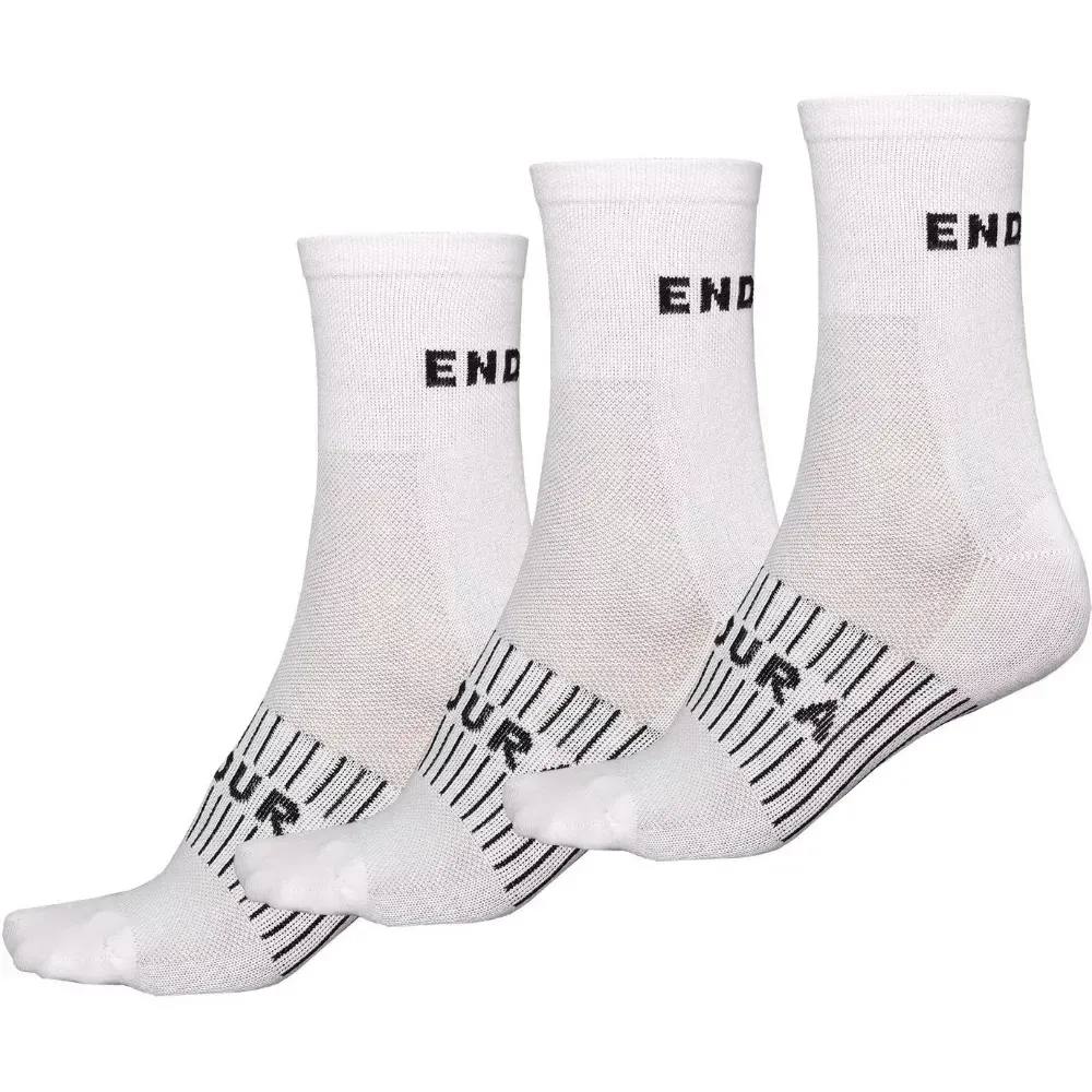 Endura Coolmax Race Cycling Sock 3 Pack White - Image 1