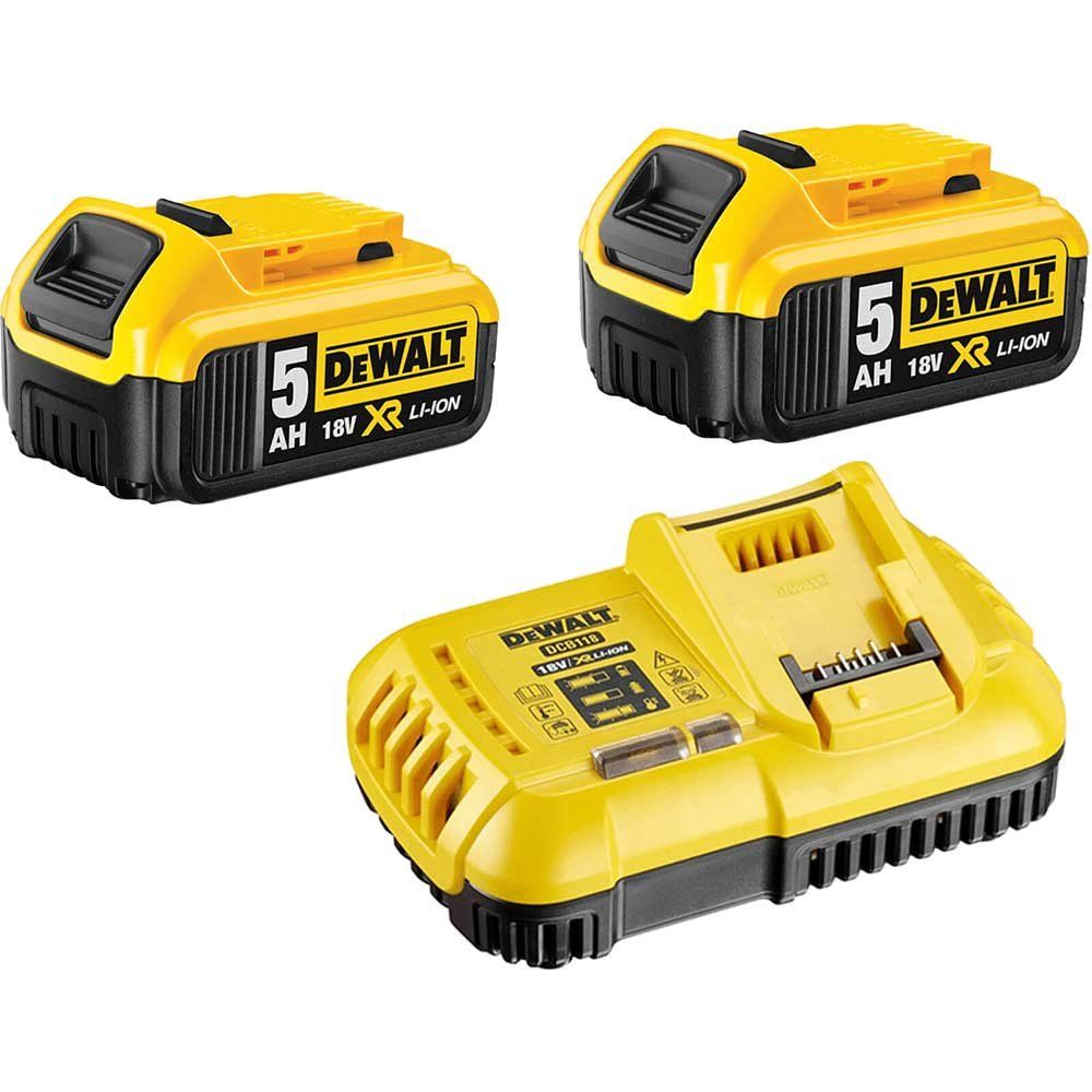 DeWalt 18v XR Cordless Twin Li-ion Battery and Fast Charger Pack 5ah 5ah - Image 1