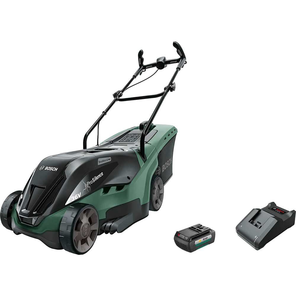 Bosch UNIVERSALROTAK 36-560 36v Cordless Rotary Lawnmower 380mm 1 x 2ah Li-ion Battery Charger - Image 1