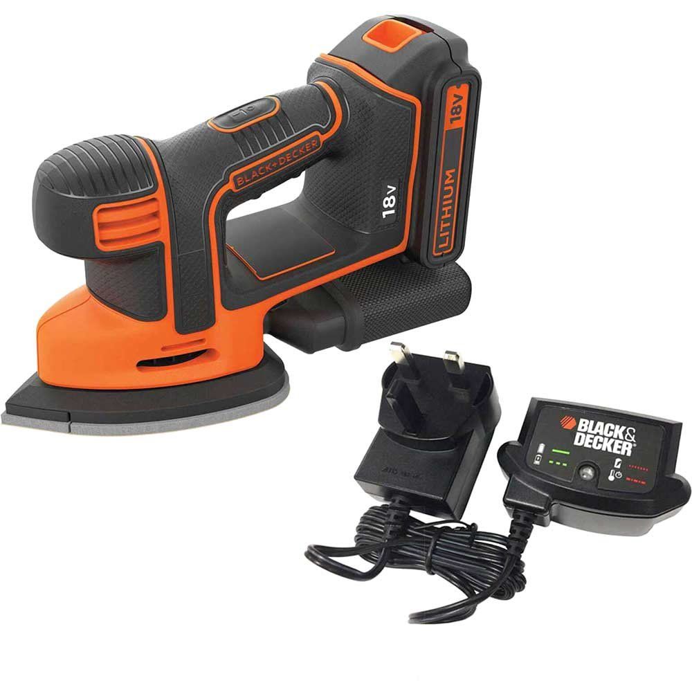 Black and Decker BDCDS18 18v Cordless Mouse Sander 1 x 2ah Li-ion Battery Charger No Case - Image 1