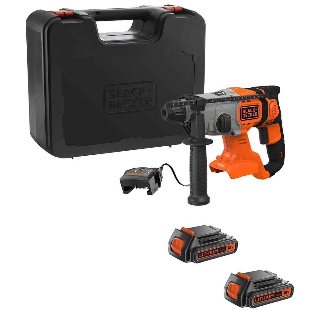 Black and Decker BCD900 18v Cordless SDS Plus Hammer Drill 2 x 2ah Li-ion Battery Charger Case - Image 1