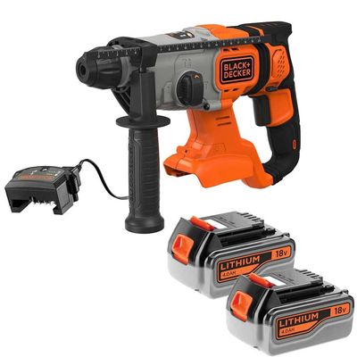 Black and Decker BCD900 18v Cordless SDS Plus Hammer Drill 2 x 4ah Li-ion Battery Charger No Case