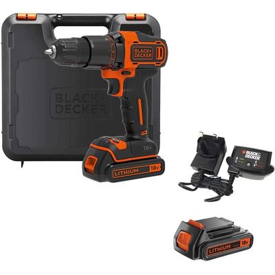 Black and Decker BCD700S 18v Cordless Combi Drill 2 x 2ah Li-ion Battery Charger Case