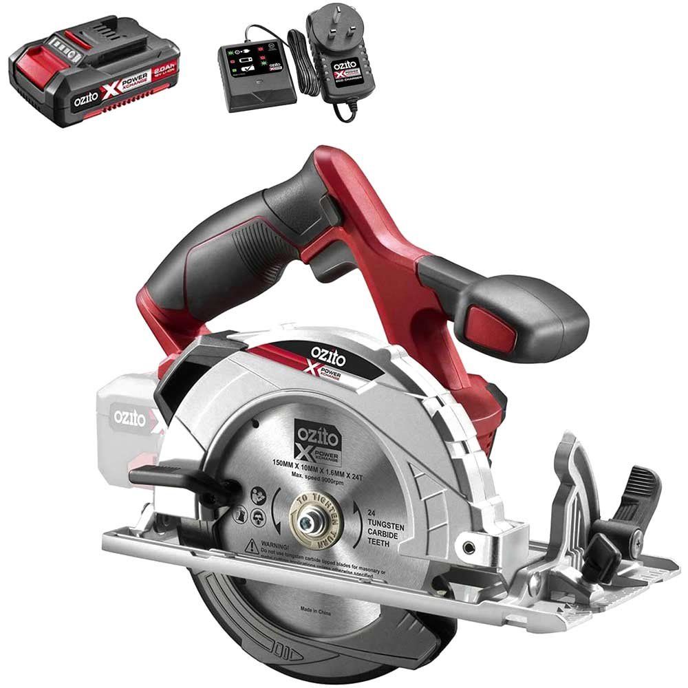 Ozito PXCSS 18v Cordless Circular Saw 150mm 1 x 2ah Li-ion Battery Charger No Case - Image 1