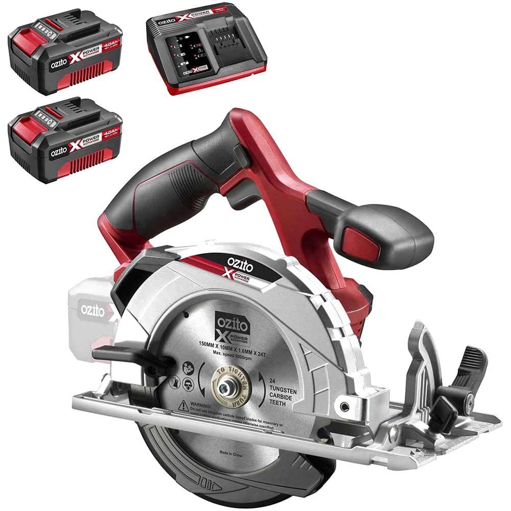 Ozito PXCSS 18v Cordless Circular Saw 150mm 2 x 4ah Li-ion Battery Charger No Case - Image 1