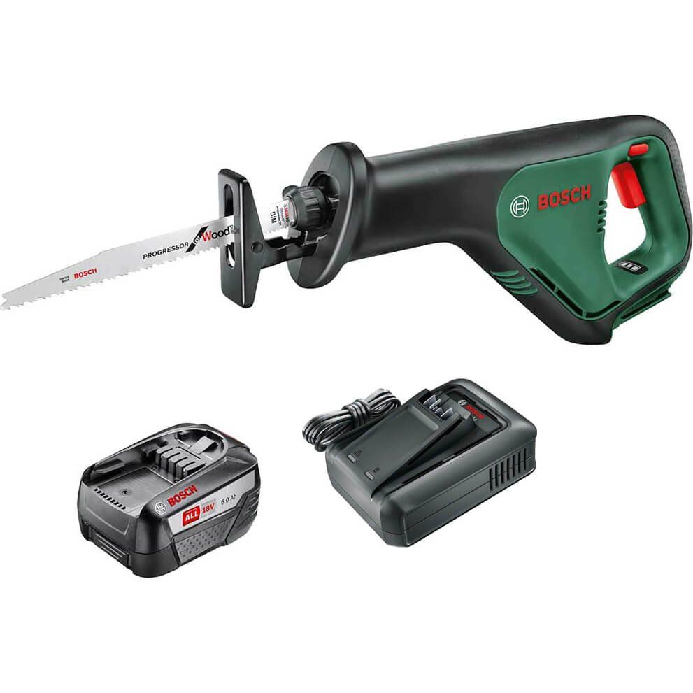 Bosch ADVANCEDRECIP P4A 18v Cordless Recipro Saw 2 x 6ah Li-ion Battery Charger No Case - Image 1