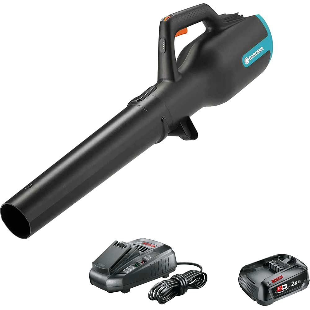 Gardena POWERJET P4A 18v Cordless Garden Leaf Blower 1 x 2.5ah Li-ion Battery Charger - Image 1