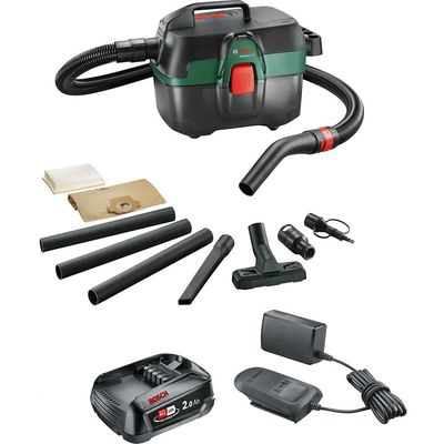 Bosch ADVANCEDVAC 18V-8 P4A 18v Cordless Portable Wet and Dry Vacuum Cleaner 8L 1 x 2.5ah Li-ion Battery Charger No Case