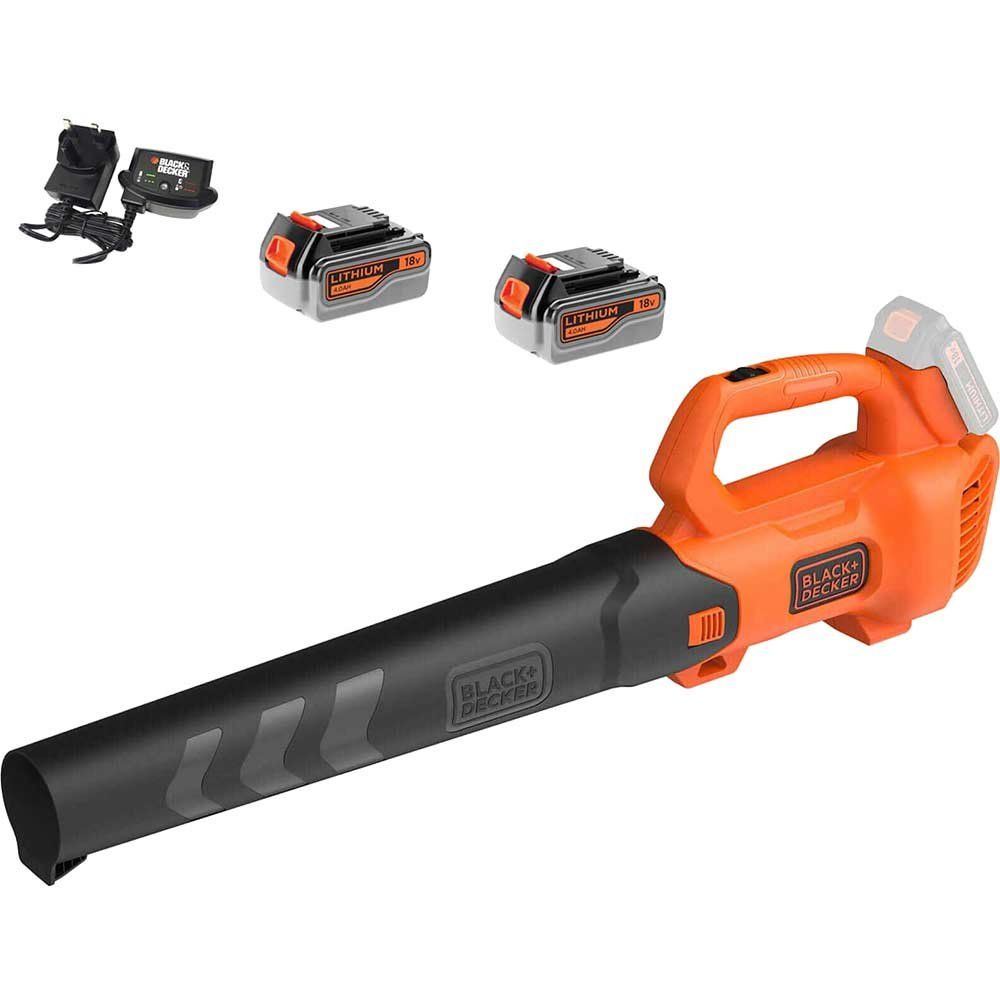 Black and Decker BCBL200L 18v Cordless Axial Garden Leaf Blower 2 x 4ah Li-ion Battery Charger - Image 1