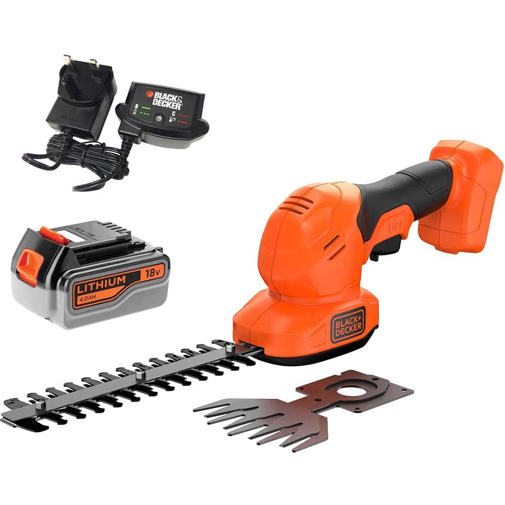 Black and Decker BCSS18 18v Cordless Shrub Shears 1 x 4ah Li-ion Battery Charger - Image 1