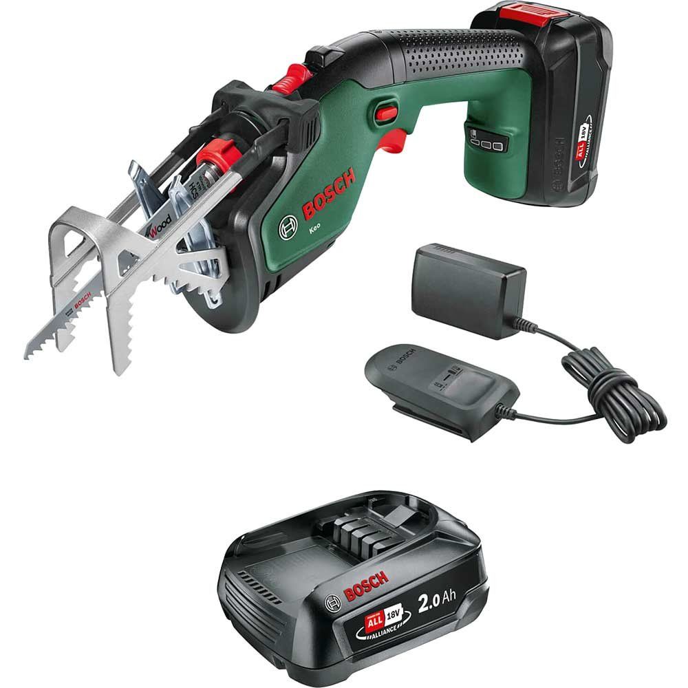 Bosch KEO 18 LI P4A 18v Cordless Reciprocating Pruning Saw 1 x 4ah Li-ion Battery Charger - Image 1