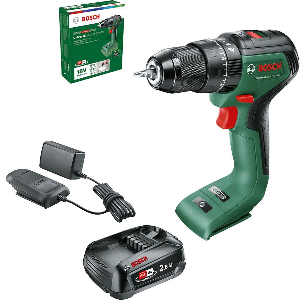 Bosch UNIVERSALIMPACT 18V-60 P4A 18v Cordless Brushless Combi Drill - Image 1