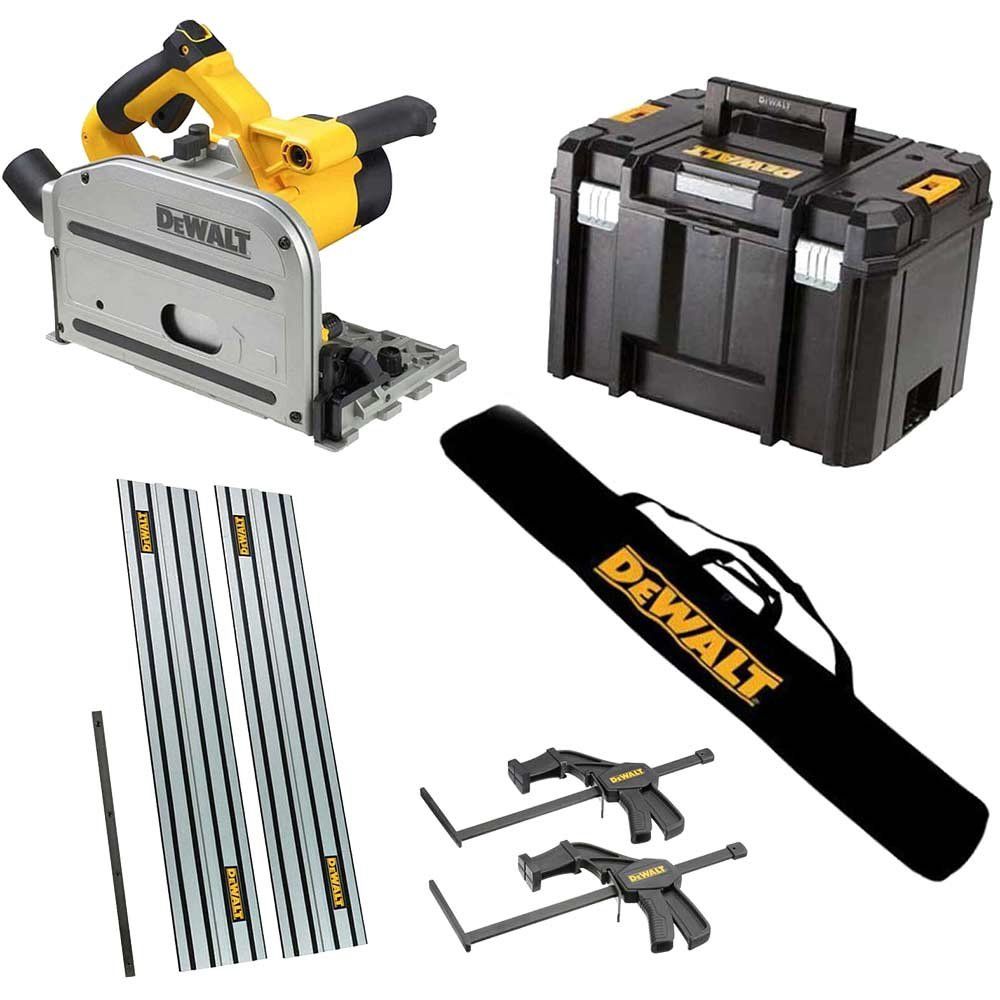 DeWalt DWS520KT Plunge Cut Circular Saw and Guide Rail Kit 240v - Image 1