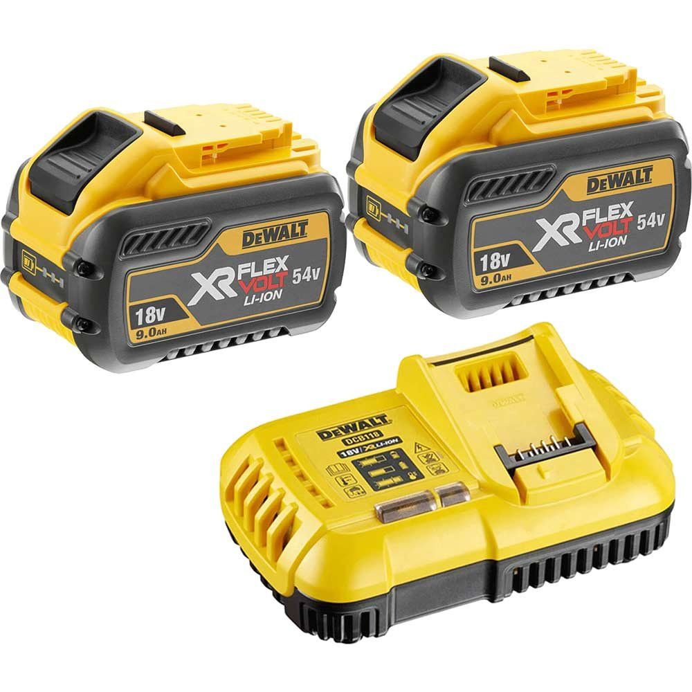 DeWalt 54v XR Cordless FLEXVOLT Twin Li-ion Battery and Fast Charger Pack 9ah 9ah - Image 1