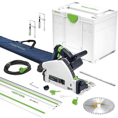 Festool TS55 F EBQ Plunge Cut Circular Saw and Guide Rail Accessory Kit 240v