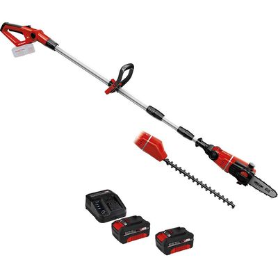 Einhell GE-HC 18 Li T 18v Cordless Telescopic Pole Pruner and Hedge Trimmer 2 x 2.5ah Li-ion Battery Charger