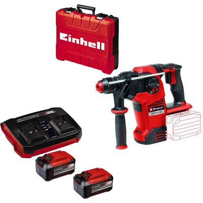 Einhell Professional HEROCCO 18v Cordless Brushless SDS Plus Rotary Hammer Drill 2 x 4ah Li-ion Battery Charger Case
