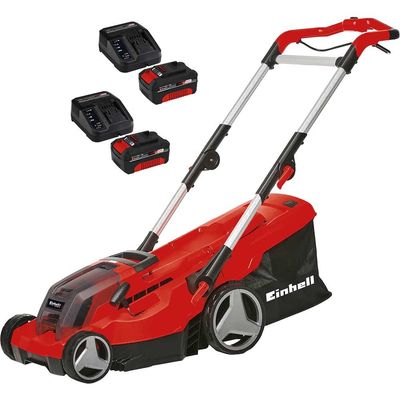Einhell GE-CM 36/37 Li 36v Cordless Lawnmower 370mm 4 x 4ah Li-ion Twin or Dual Battery Charger