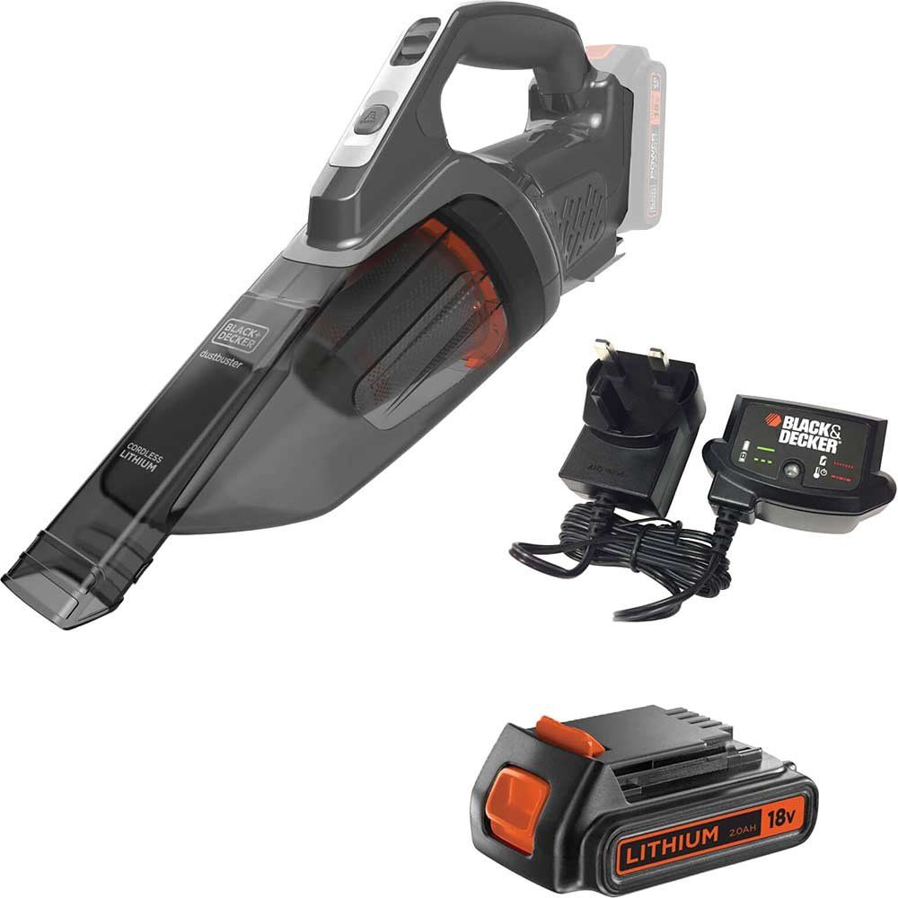 Black and Decker BCHV001 18v Cordless Hand Dustbuster 1 x 2ah Li-ion Battery Charger No Case - Image 1