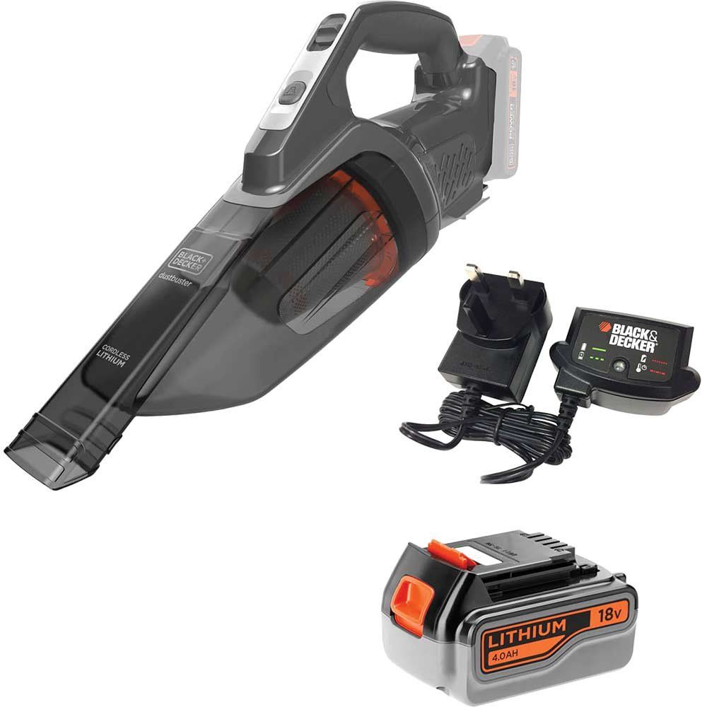 Black and Decker BCHV001 18v Cordless Hand Dustbuster 1 x 4ah Li-ion Battery Charger No Case - Image 1