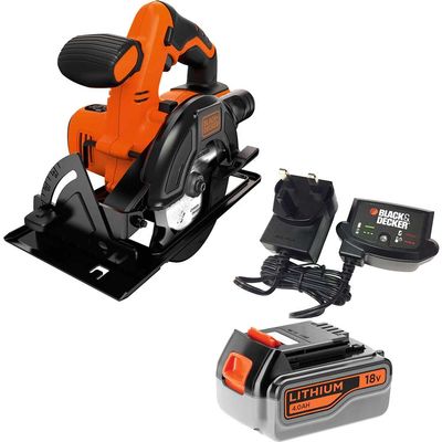 Black and Decker BDCCS18 18v Cordless Circular Saw 140mm 1 x 4ah Li-ion Battery Charger No Case