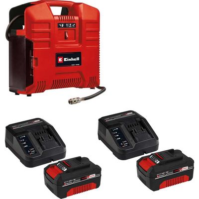Einhell TE-AC 36/8 LI OF Set 36v Cordless Oil Free Air Compressor 2 x 4ah Li-ion Battery Charger No Case
