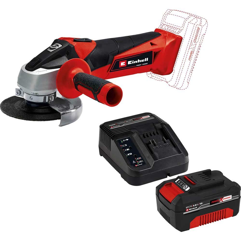 Einhell TC-AG 18/115 Li 18v Cordless Angle Grinder 115mm 1 x 4ah Li-ion Battery Charger No Case - Image 1