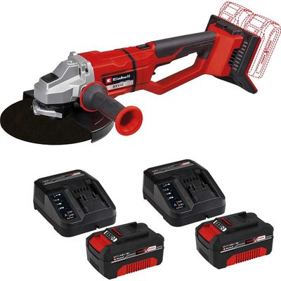 Einhell Professional AXXIO 36/230 Q 36v Cordless Brushless Angle Grinder 230mm 4 x 4ah Li-ion Twin or Dual Battery Charger No Case