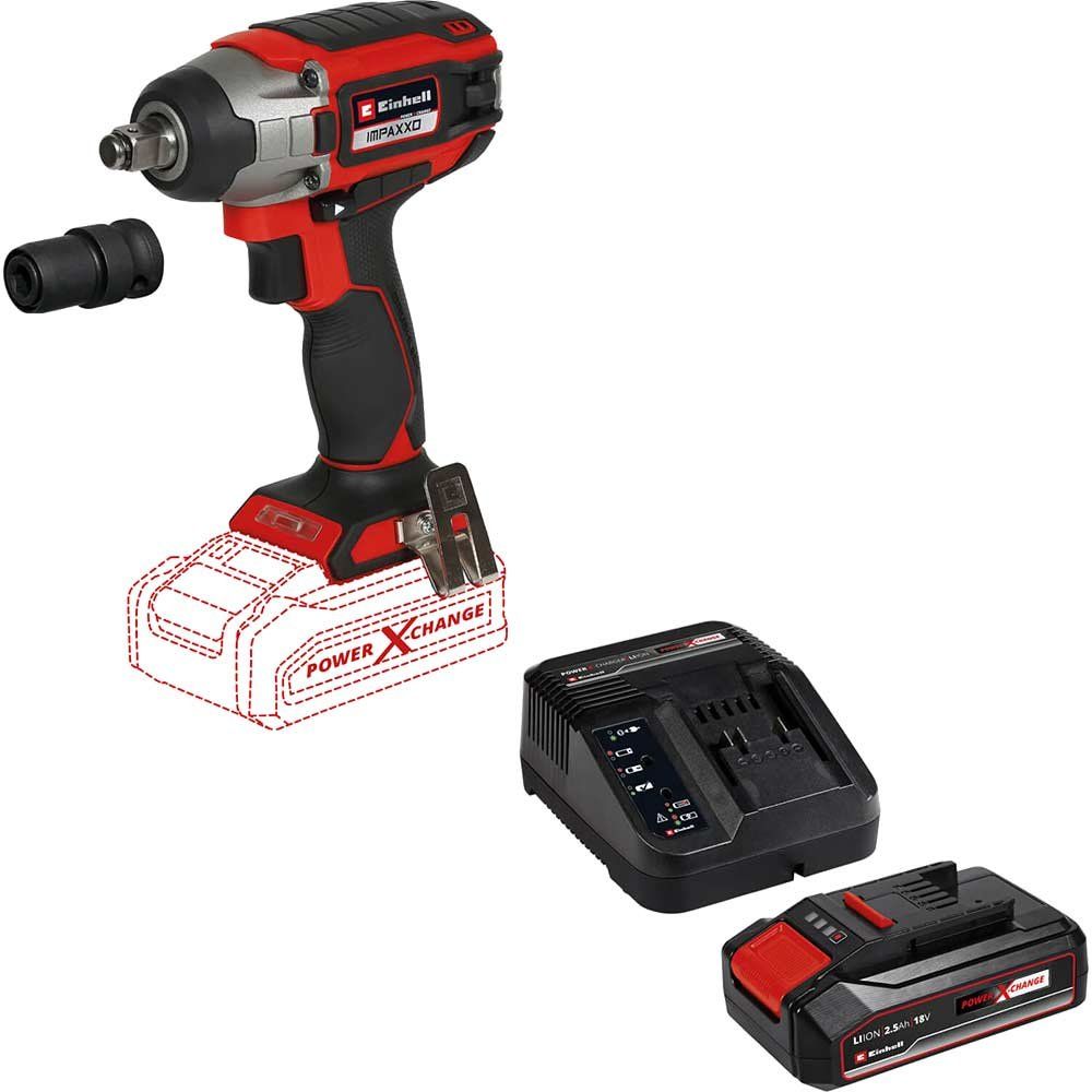 Einhell Professional IMPAXXO 18/230 18v Cordless Brushless 1/2" Impact Wrench 1 x 2.5ah Li-ion Battery Charger No Case - Image 1
