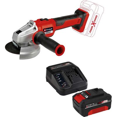 Einhell Professional AXXIO 18/125 Q 18v Cordless Brushless Angle Grinder 125mm 2 x 4ah Li-ion Battery Charger No Case