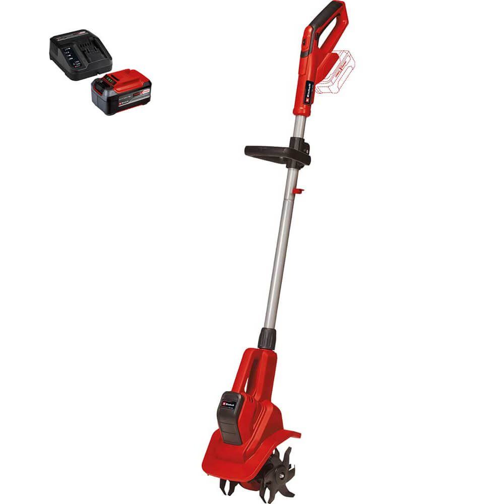 Einhell GE-CR 18/20 Li E 18v Cordless Tiller 200mm 2 x 4ah Li-ion Battery Charger - Image 1