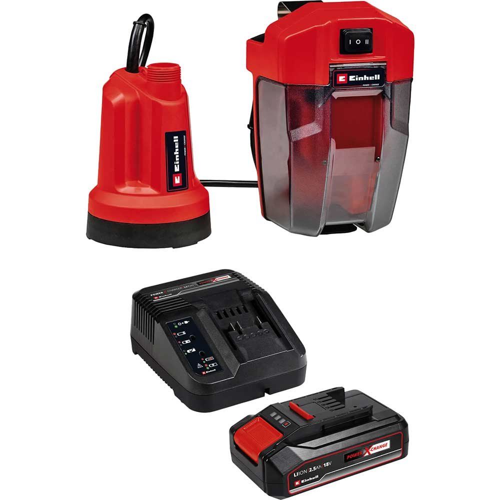 Einhell GE-SP 18 LL Li 18v Cordless Low Level Submersible Clean Water Pump 4500 l/h 1 x 2.5ah Li-ion Battery Charger - Image 1