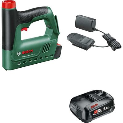 Bosch UNIVERSAL TACKER 18V-14 P4A 18v Cordless Nail Tacker and Stapler 1 x 4ah Li-ion Battery Charger No Case