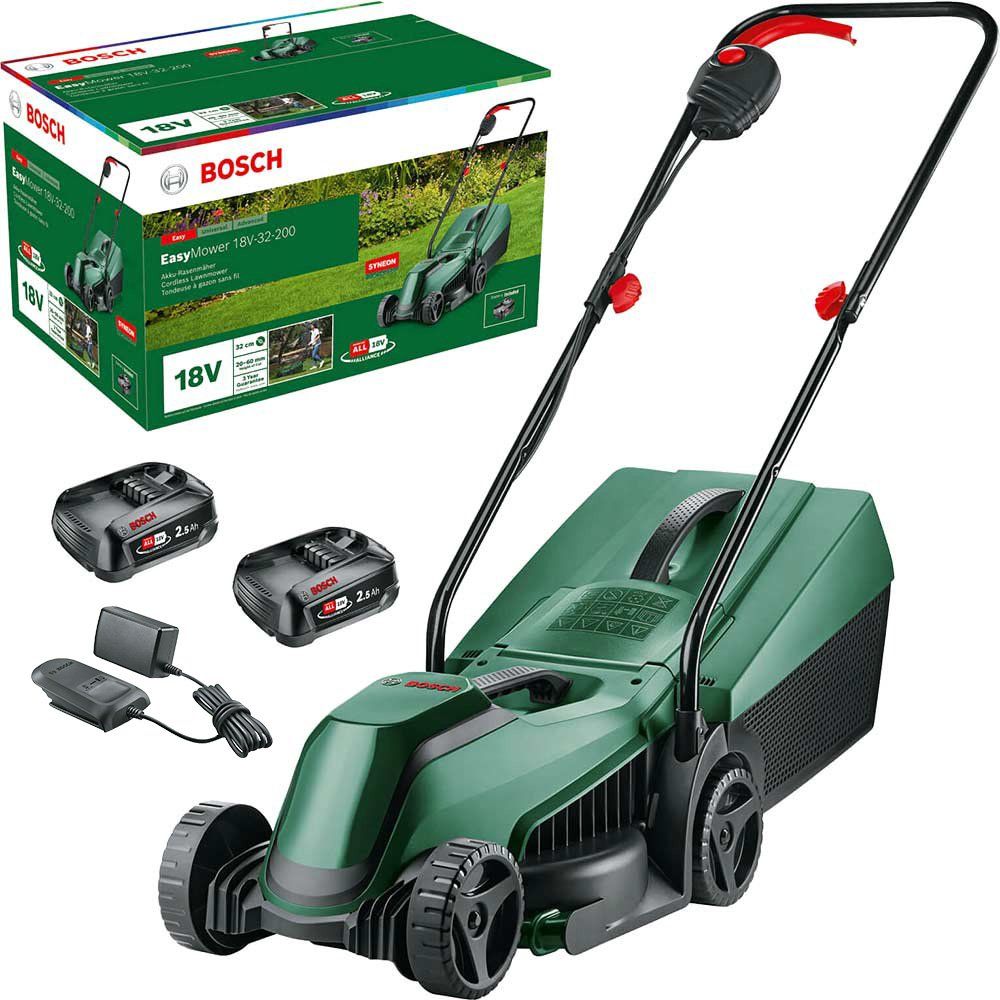 Bosch EASYMOWER 18V-32 P4A 18v Cordless Rotary Lawnmower 320mm 1 x 6ah Li-ion Battery Charger - Image 1