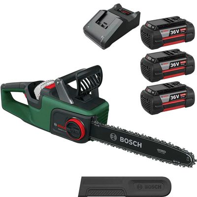 Bosch ADVANCEDCHAIN 36V-35-40 36v Cordless Chainsaw 350mm 2 x 4ah Li-ion Battery Charger