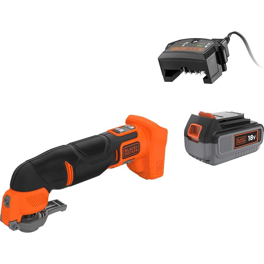 Black and Decker BDCOS18 18v Cordless OIS Oscillating Multi Tool 1 x 4ah Li-ion Battery Charger No Case with Accessories - Image 1