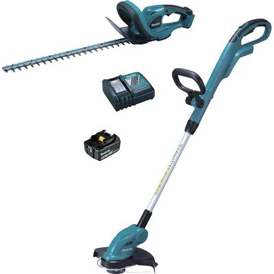 Makita 18v LXT Cordless Hedge and Grass Trimmer Kit 1 x 5ah Li-ion Battery Charger