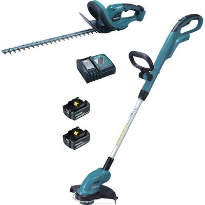 Makita 18v LXT Cordless Hedge and Grass Trimmer Kit 2 x 5ah Li-ion Battery Charger