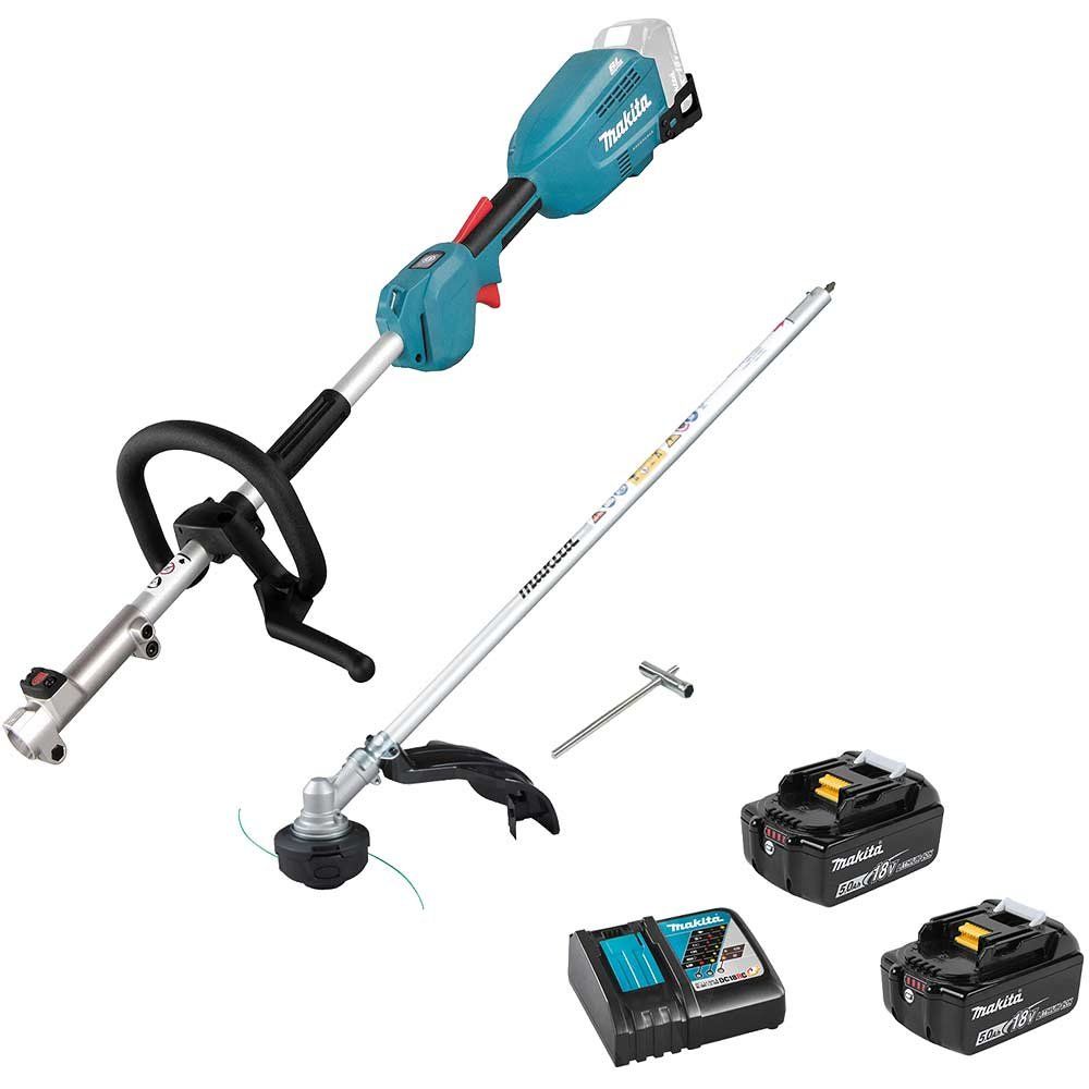 Makita 18v LXT Cordless Split Shaft Garden Multi Tool Kit 2 x 5ah Li-ion Battery Charger - Image 1