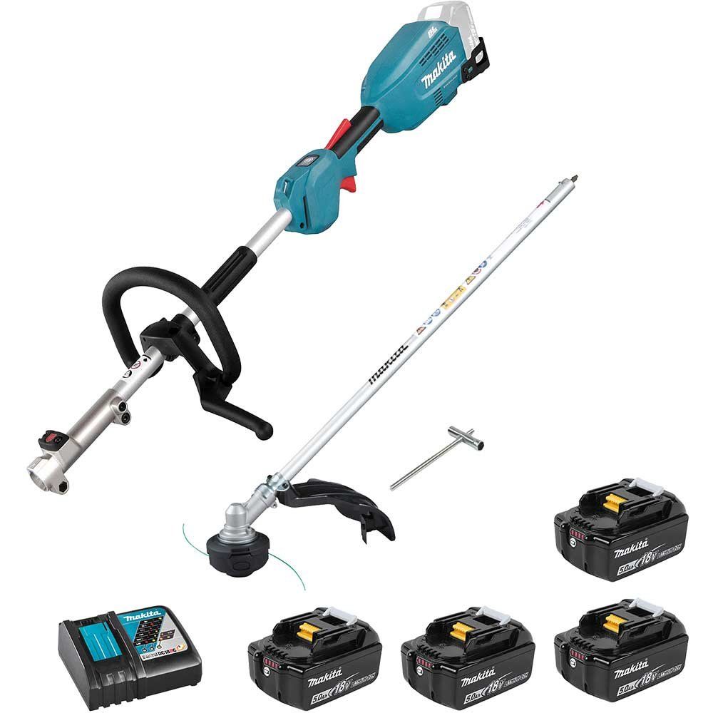 Makita 18v LXT Cordless Split Shaft Garden Multi Tool Kit 4 x 5ah Li-ion Twin or Dual Battery Charger - Image 1