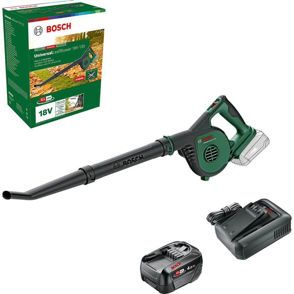 Bosch UNIVERSALLEAFBLOWER 18V-130 P4A 18v Cordless Garden Leaf and Workshop Blower 2 x 2.5ah Li-ion Battery Charger - Image 1