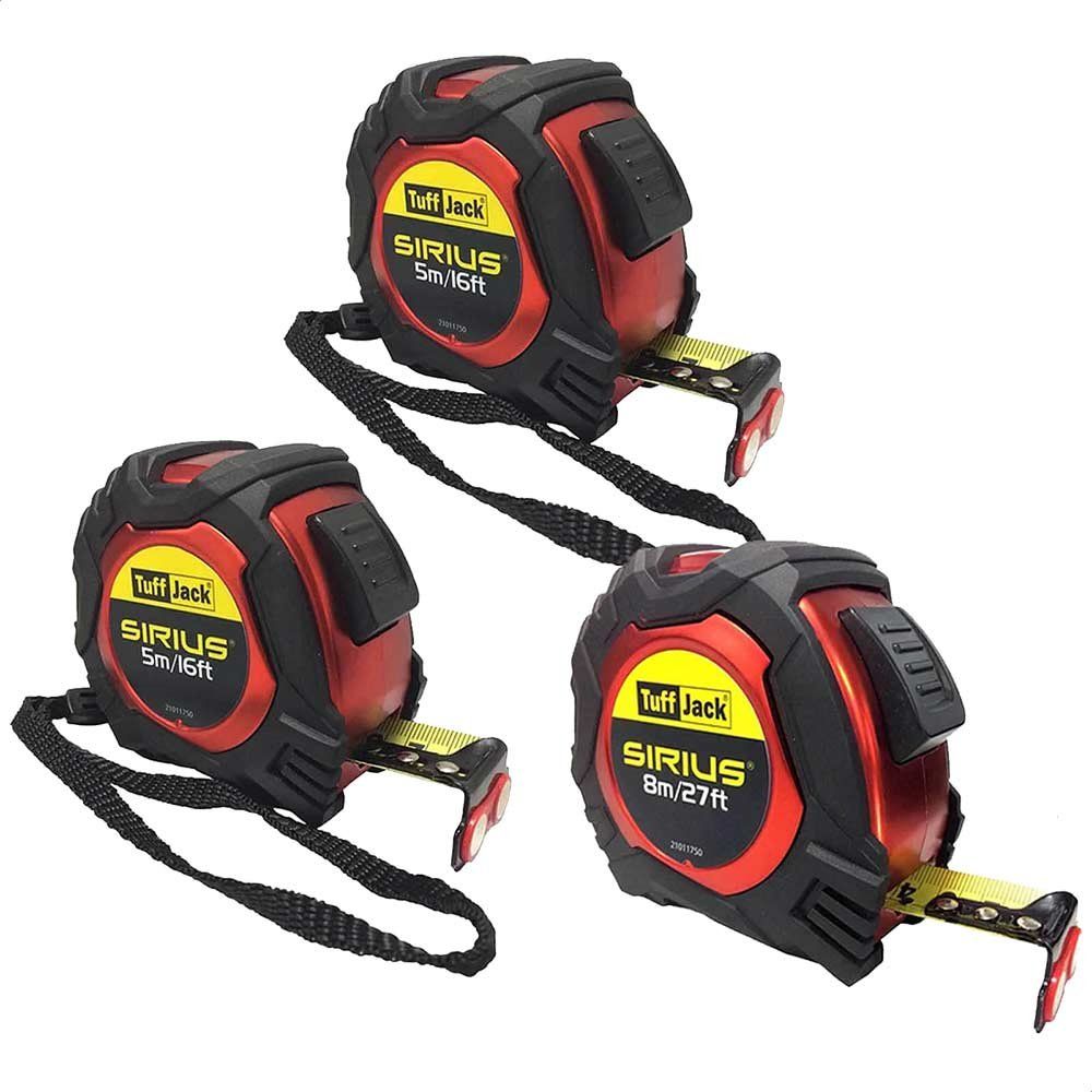 Sirius 3 Piece Professional Tuff Jack Tape Measure Set - Image 1