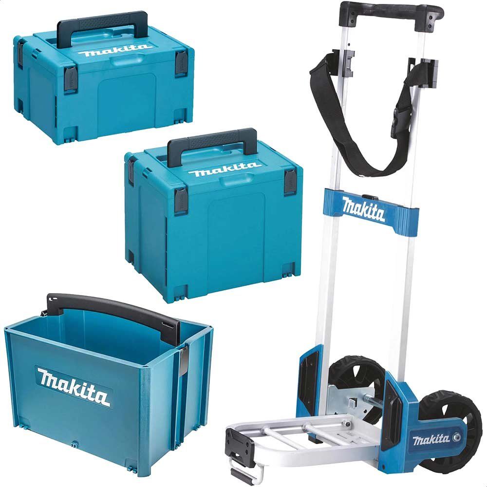 Makita 2 Piece MakPac Connector Stackable Power Tool Case Set, Case Trolley and Tote - Image 1
